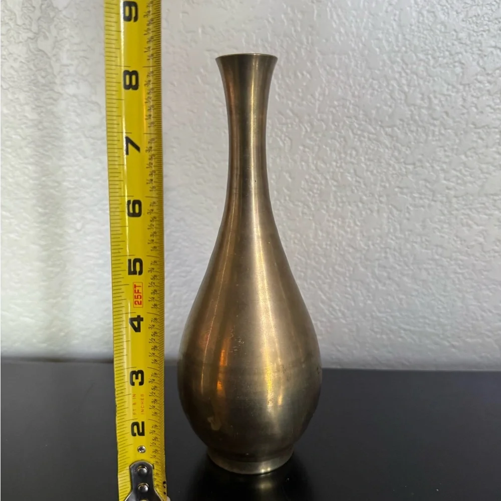 Antique Brass Japanese Bud Vase